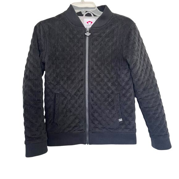 Appaman Girls Black Nikki Quilted Velour Bomber Jacket size 14 - Picture 2 of 10